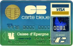 ancienne carte bleue visa caisse d'epargne