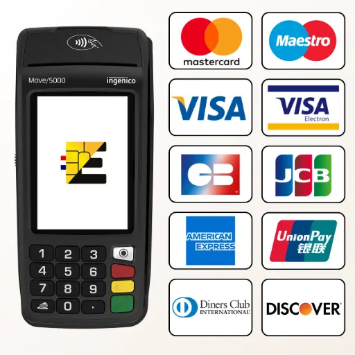 Acceptez tous les moyens de paiement : CB, Visa, Mastercard, Amex, cartes étrangères et tickets restaurant