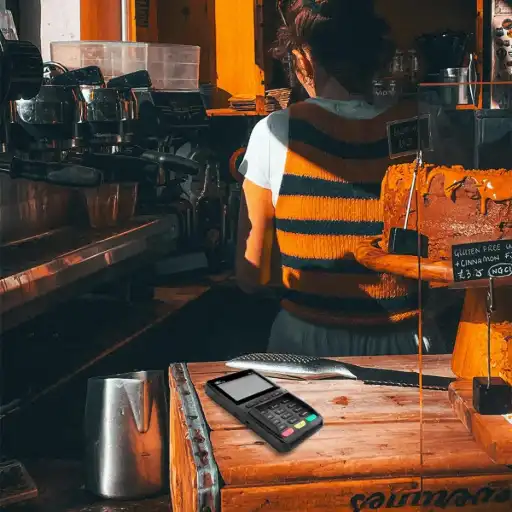 Cette image illustre l'intégration parfaite du PIN PAD PAX Q25 dans un environnement de vente au comptoir, comme un café ou une boutique de détail. Son rôle est de fournir une solution de paiement fixe, rapide et intégrée, spécifiquement dédiée au client. Il est adapté à de nombreux secteurs d'activité : dans la grande distribution et les supermarchés, il est indispensable pour gérer les forts volumes de transactions en séparant l'interface du caissier de celle du client. Pour le commerce de détail et les magasins spécialisés, il améliore l'ergonomie au comptoir. En restauration rapide et dans les boulangeries, il accélère les paiements durant les heures de pointe et offre une solution plus hygiénique. De manière générale, tout point de vente sédentaire comme une librairie ou une pharmacie peut bénéficier de sa connexion simple et sécurisée pour optimiser la gestion des encaissements.