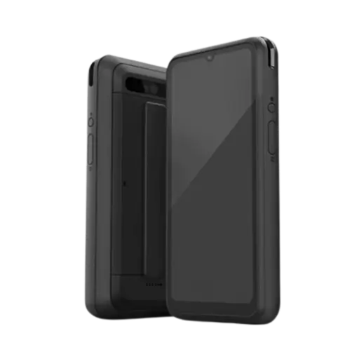 Batterie 6 000 mAh, Android 13 sécurisé, 4G LTE. Commandez votre S1E4 Pro dès maintenant ! Terminal mobile Castles S1E4 Pro face avant et arrière, certifié IP65 et PCI PTS 7.x SRED