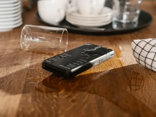 Protection IP65 et résistance aux chutes : le TPE conçu pour durer. Contactez-nous ! Terminal Castles S1E4 Pro certifié IP65 résistant à l'eau et aux chutes sur table mouillée