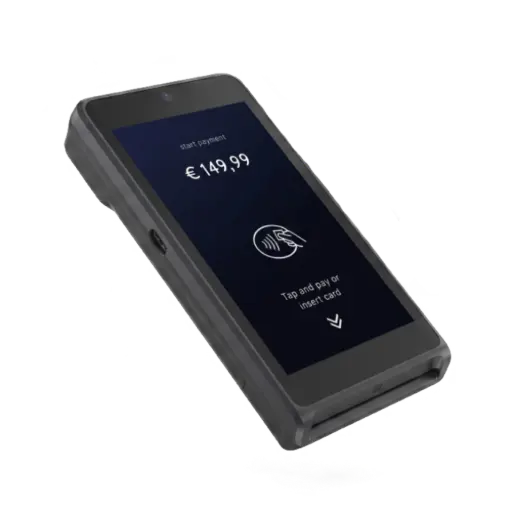 Le S1 MINI2 : légèreté, puissance et sécurité pour encaisser partout. Commandez maintenant TPE Castles S1 MINI2 de profil, mini terminal Android 13 certifié PCI PTS 6.x, écran 4 pouces, 160 grammes