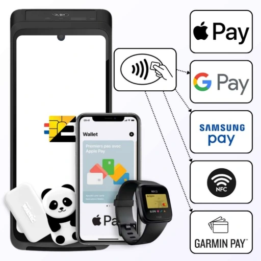 Paiement sans contact illimité : smartphone, montre connectée. Découvrez le S1F4 PRO ! TPE Castles S1F4 PRO compatible NFC Apple Pay, Google Pay, Samsung Pay, Garmin Pay sans contact