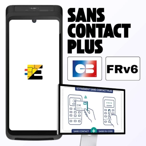 Dépassez la limite des 50 € sans contact. Découvrez le Sans Contact Plus FRv6 ! TPE Castles S1F4 PRO avec logos Sans Contact Plus CB et norme FRv6 pour paiements supérieurs à 50 €