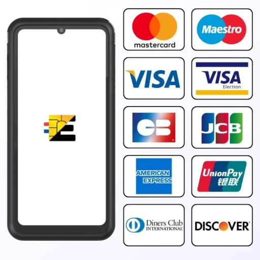 Acceptez toutes les cartes avec le S1E4 Pro. Commandez dès maintenant ! TPE Castles S1E4 Pro compatible Visa, Mastercard, CB, JCB, American Express, UnionPay, Discover