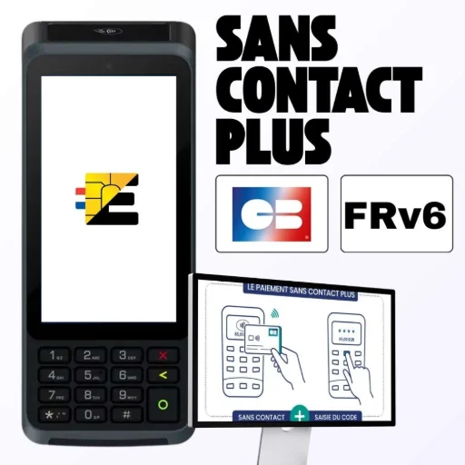 Sans Contact Plus FRv6 sur le S1F4 K : dépassez la limite des 50 euros sans friction TPE Castles S1F4 K avec technologie Sans Contact Plus FRv6 : paiements supérieurs à 50 euros sans insérer la carte