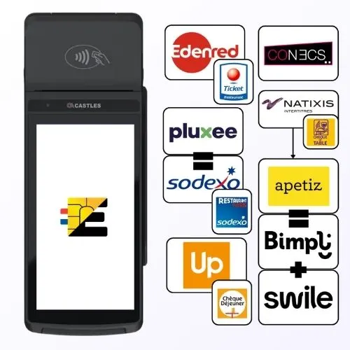 TPE Castles S1F3 CT compatible avec toutes les cartes de paiements : CB, VISA, Mastercard, et toutes les autres cartes.