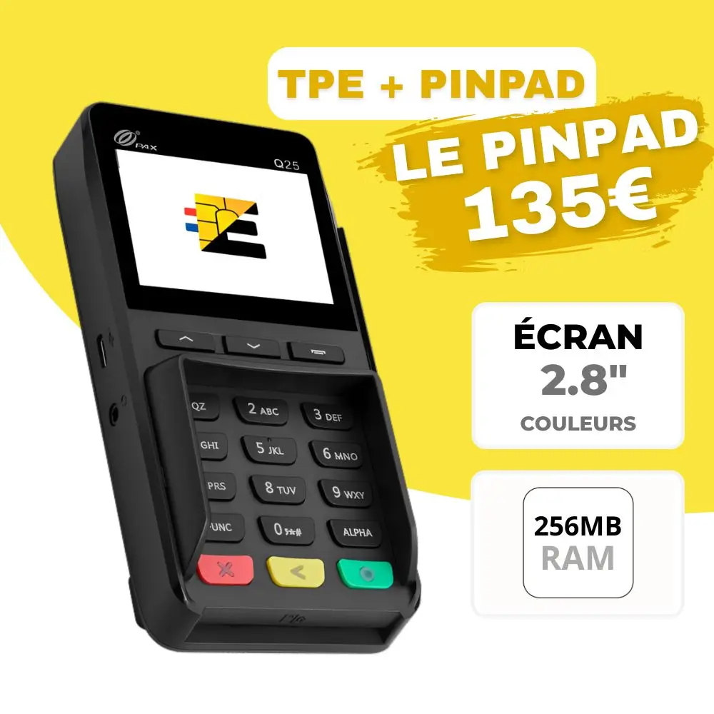 [Q25-0UL-R76-02L0] PAX Q25 (Pinpad) (Noir)